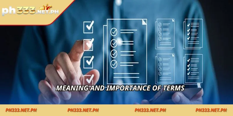 Meaning and importance of terms